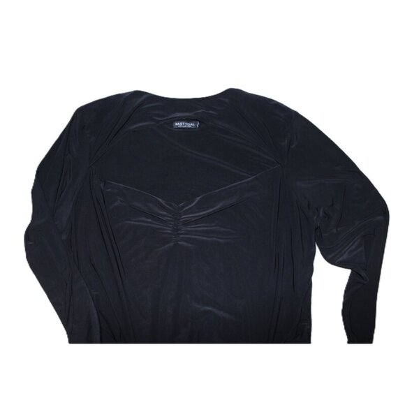 NASTY GAL Cut Out Long Sleeve Slinky Bodysuit in Black - Size 20 - Picture 2 of 12